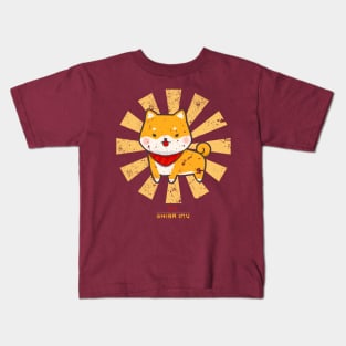 Shiba Inu Retro Japanese Dog Kids T-Shirt